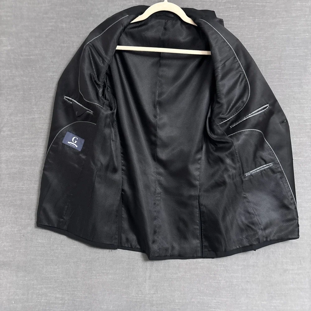 Giorgio Tuxedo Jacket 38R Black Satin Formal Evening Wedding‎ Classic Party NYE
